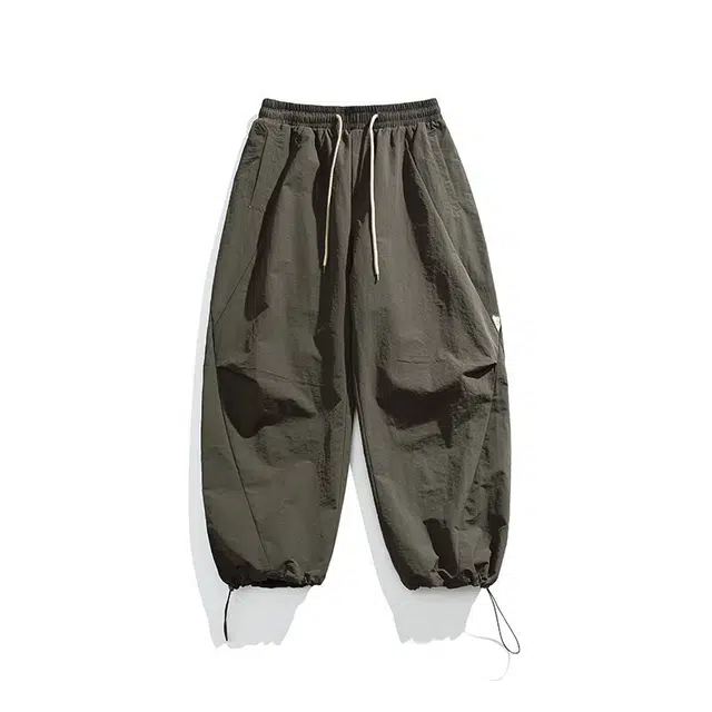 【dme】 日系潮牌纯色抽绳工装街头宽松哈伦百搭阔腿长裤休闲裤 男女同款