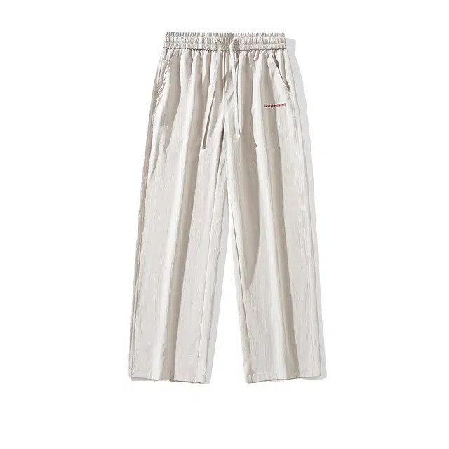 哲源 美式复古水洗做旧基础款透气薄款潮流宽松直筒休闲裤 男女同款