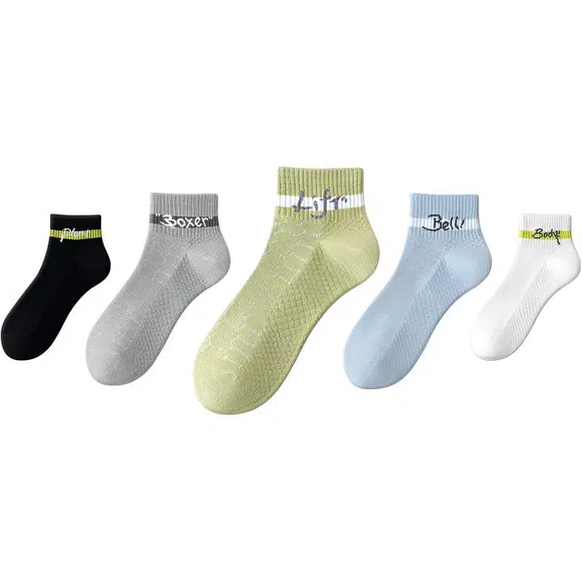 潞优野 袜子夏季薄款纯棉防臭透气网眼运动夏天短袜 男款