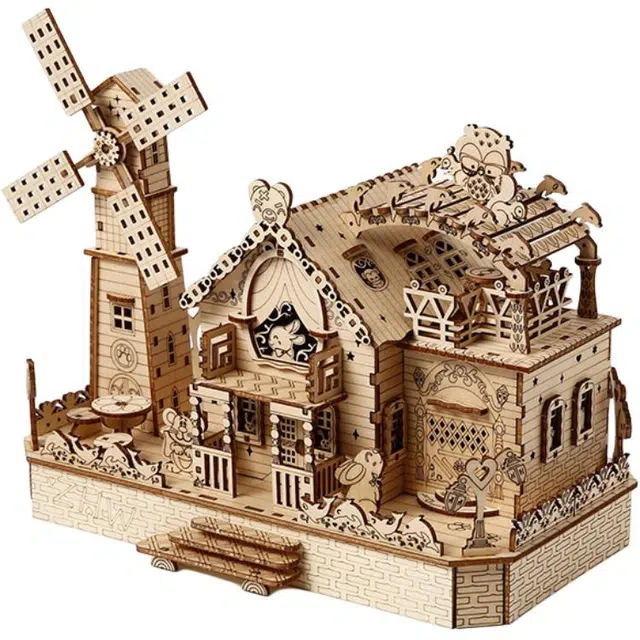 一合鸽 动物小屋 木质立体拼图木质拼图玩具 拼装模型