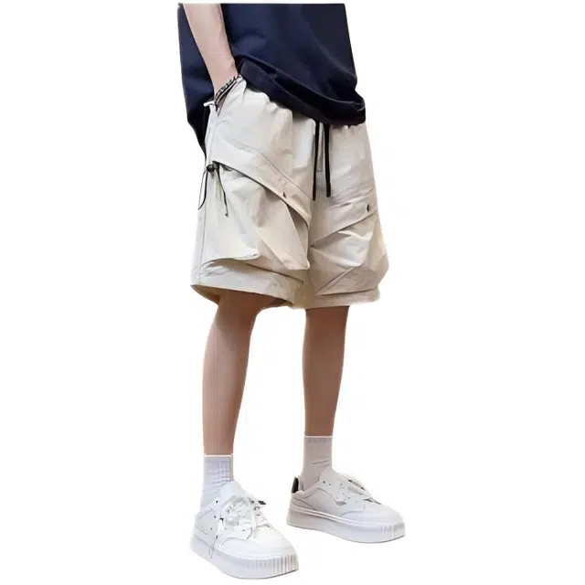 木木兔 美式男士短裤夏季潮流百搭男生裤子潮牌高街五分裤简约休闲夏天工装裤 男款