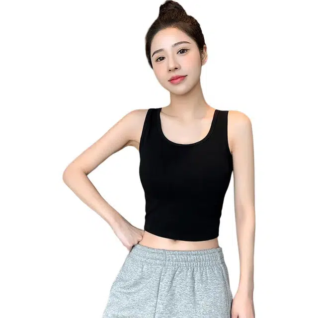 善己 纯色美背休闲百搭洋气打底背心 女款