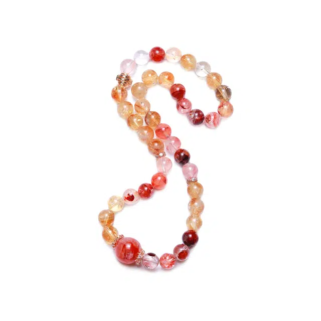 梨云暮雪 富贵旺运双圈   搭配大珠子天然 多色水晶 手串 男女同款情侣款