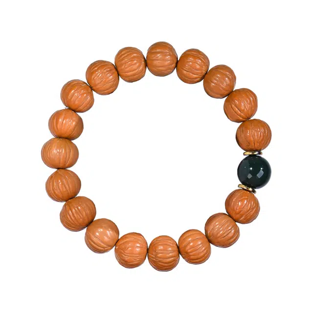 絮物 新中式国潮文玩盘玩财源滚滚诸事皆顺锦上添花出入平安大吉大利好运连连如意复古风#好运 猴头核桃 手串 男女同款情侣款