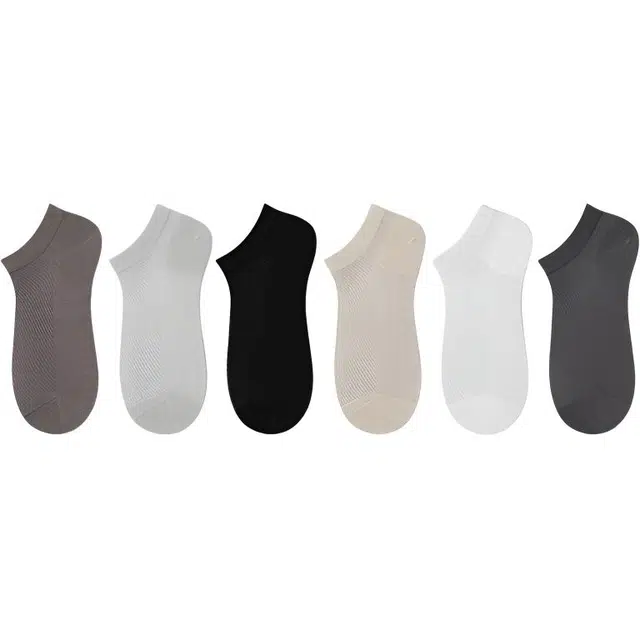潞优野 桑蚕丝袜子夏季薄款网眼透气运动吸汗低帮船袜 男款