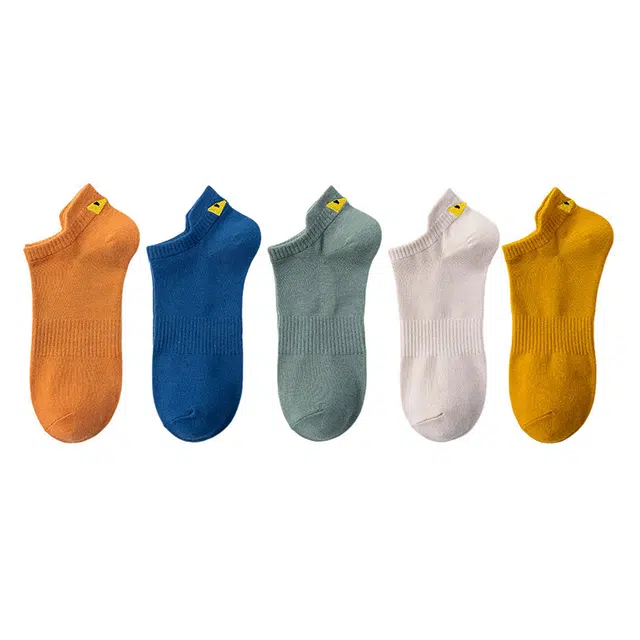 水中花 袜子防臭吸汗船袜潮流学生薄款透气运动袜青少年抗菌浅口防滑不掉跟夏季短袜 男款 组合装