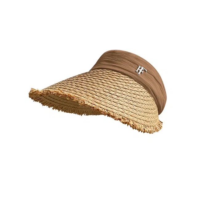 艾佳微 空顶帽檐沙滩户外可折叠百搭显脸小遮阳帽 草帽 帽子 男女同款情侣款