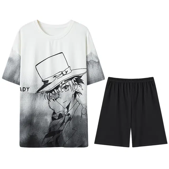 向薇 纯棉男夏季短袖男士男生码家居服睡衣套装 男款