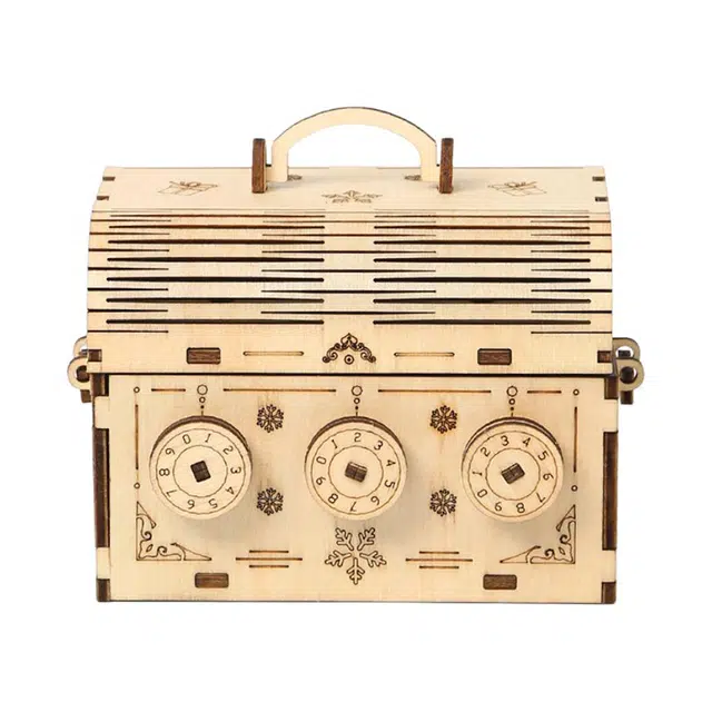 一合鸽 密码收纳盒 立体木制拼图 拼装模型