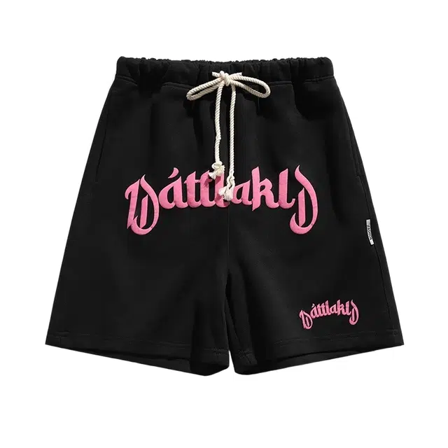 桴生 美式潮牌印花字母国潮宽松卫裤休闲短裤 女款