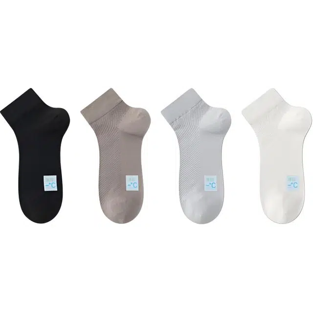 潞优野 夏天袜子透气网眼夏季超薄款无骨吸汗抗菌短袜 男款