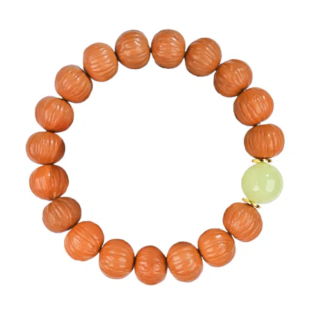 嫒柯 国潮新中式轻奢高级招财转运文玩盘玩绕指柔佛珠念珠平平安安大吉大利好运连连复古风文艺风#好运 猴头核桃 手串 男女同款情侣款