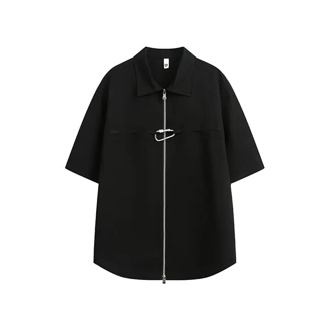 欧路得 复古肌理感小众潮牌美式宽松休闲半袖衬衣短袖衬衫 男女同款