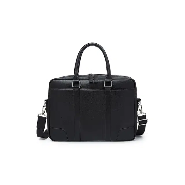 老人头 商务休闲时尚简约大容量 合成革 手提包 男款 黑色