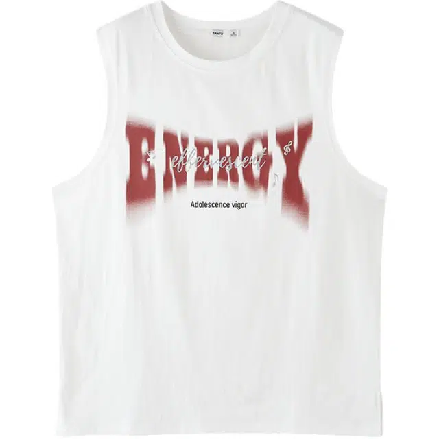 三福 晕染字母印花圆领百搭宽松无袖背心 女款