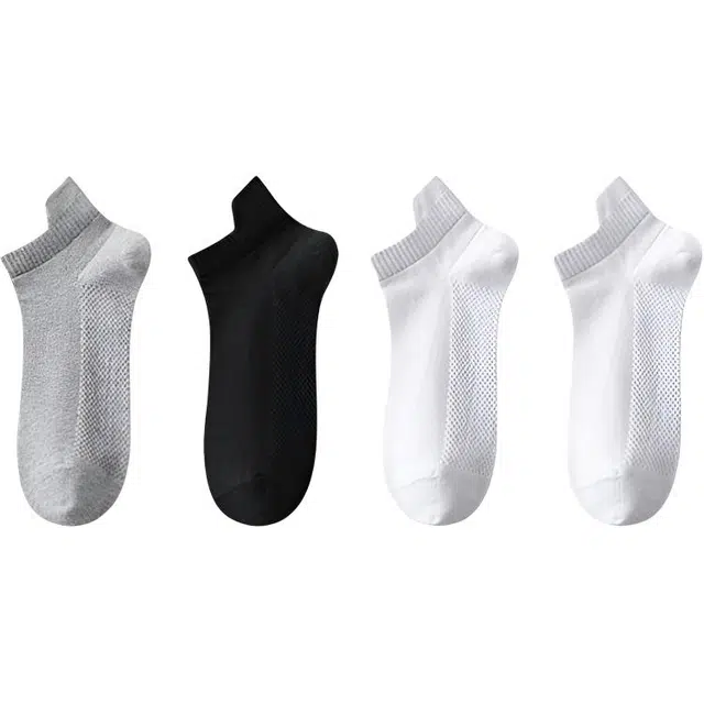 潞优野 网眼袜子夏季低帮薄款吸汗透气运动商务短袜 男款