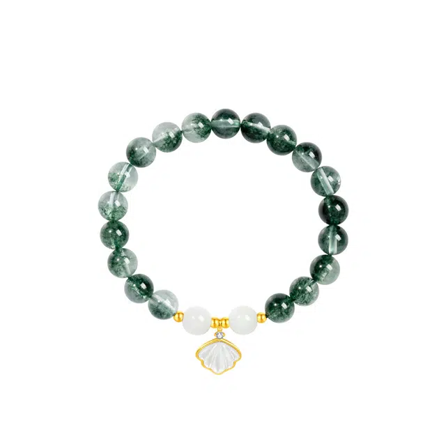 法思梵 新中式小众设计 招财纳福复古手饰 好寓意平安幸运 #诸事好运天然 绿幽灵 手串 女款