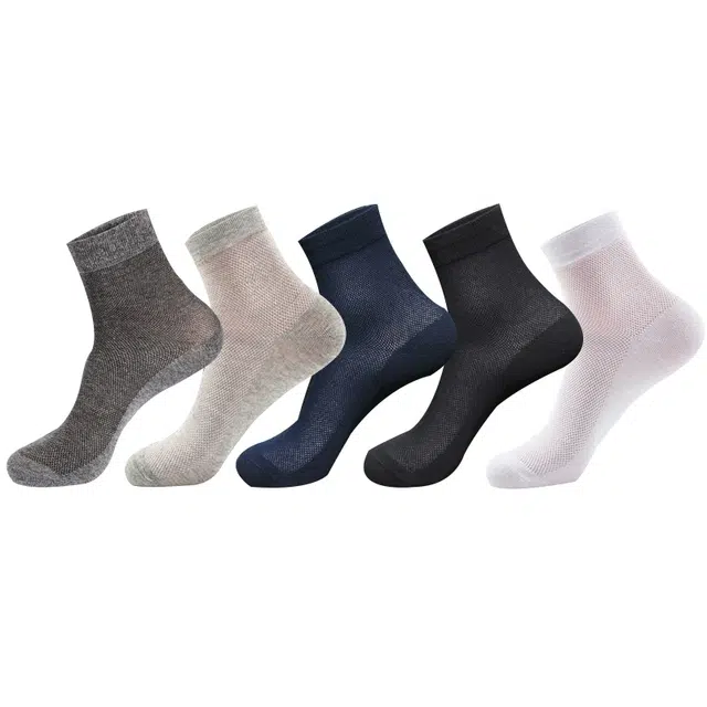 水中花 袜子薄款网眼棉袜透气吸汗防臭清爽中筒袜 男款