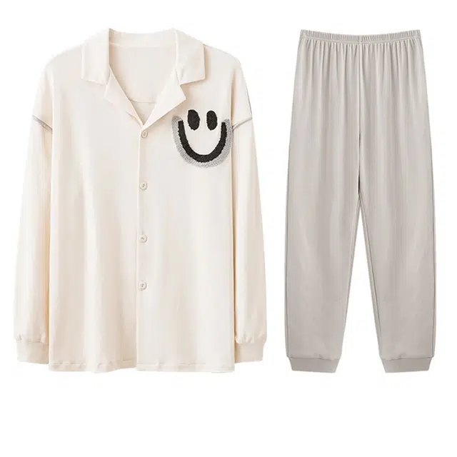 向薇 春秋季秋冬纯棉长袖卡通青少年学生家居服睡衣套装 男款