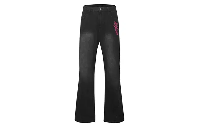 加菲猫家族 高街美式复古印花做旧基础款日常休闲通勤宽松百搭舒适亲肤柔软垂感直筒牛仔裤 男女同款