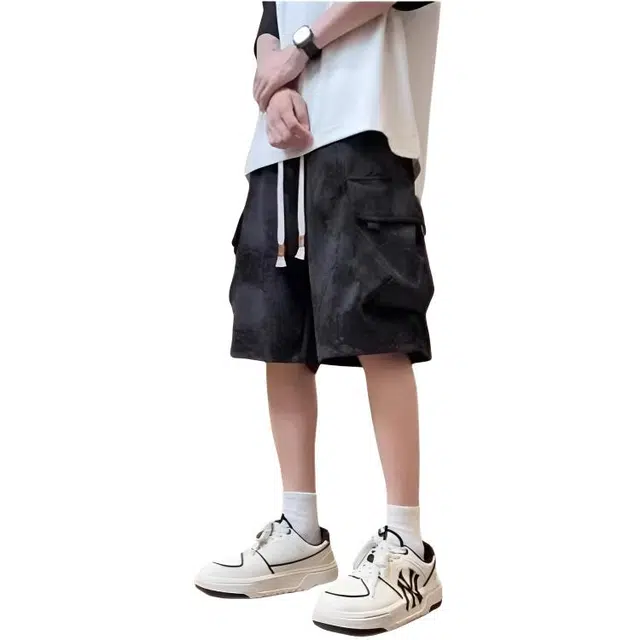 木木兔 美式男士短裤夏季潮流百搭男生裤子简约港风多口袋夏天五分裤工装裤 男款