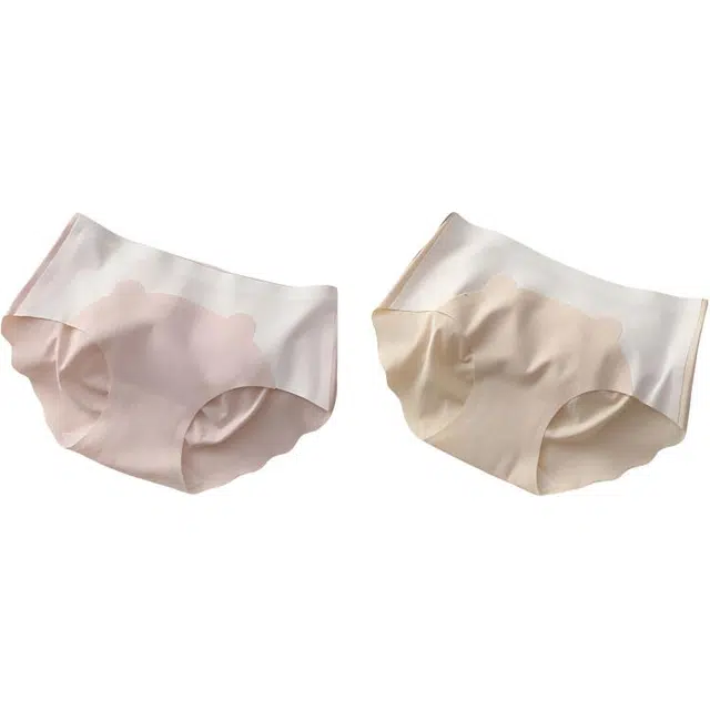 草本初色 夏季冰丝无痕薄款高弹纯棉抗菌裆女士防走光舒适柔软内裤 女款