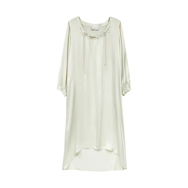 桑罗 长袖简约可外穿纯色睡裙 女款