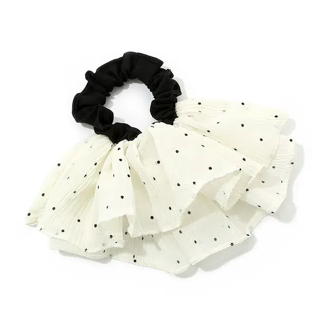 如花梦 高级感慵懒风法式波点裙摆 布艺 发圈 女款