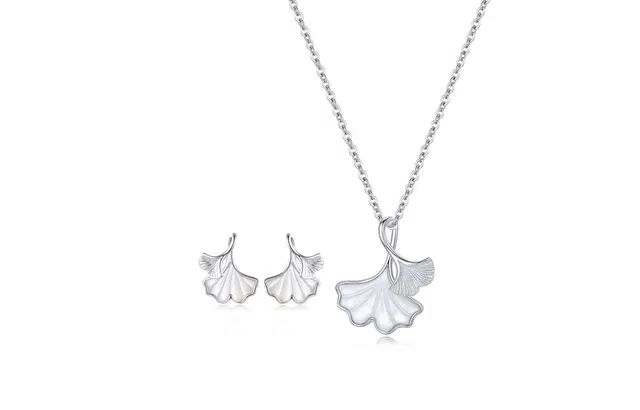 迎百宝 三生有杏系列 精致轻奢时尚优雅 清冷感温柔优雅银杏叶简约百搭气质挂套装 合金 耳钉 男女同款情侣款