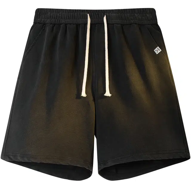 吾皇猫 多巴胺色系学院风美式复古高街基础款简约百搭个性卡通动漫绣标潮流五分裤子宽松直筒大码中腰系带薄款舒适透气休闲短裤 男女同款