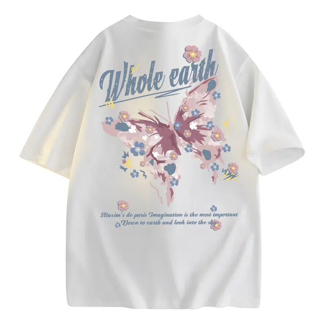 WHOLE EARTH Hand-Painted Butterfly Letter Tee