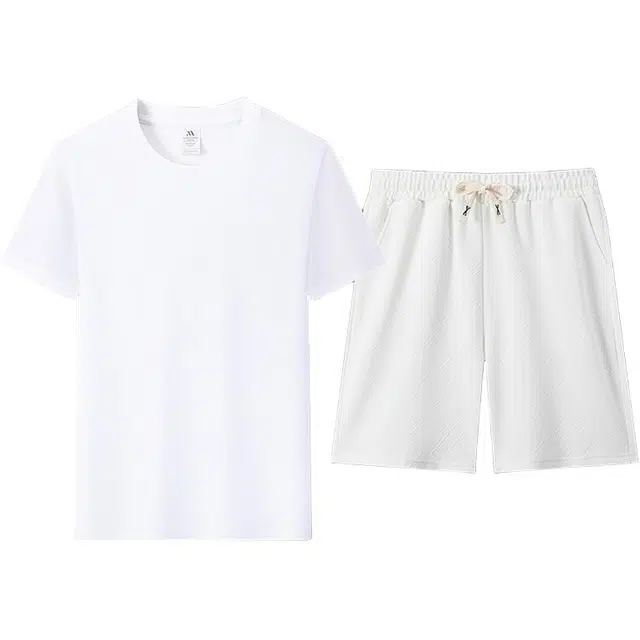 老爷车 天丝棉夏季潮流百搭舒适亲肤透气休闲运动套装 男款