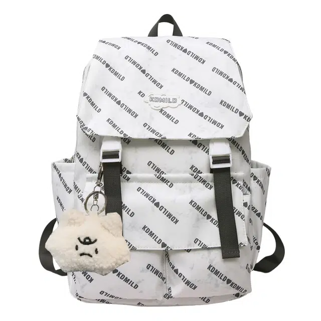 笛贝嘉 日系简约小众字母初中高中生百搭通勤轻便 尼龙 双肩包 男女同款情侣款 多色