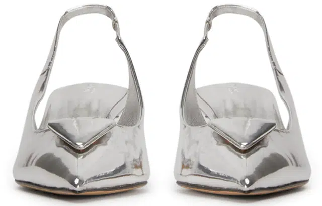 Tony Bianco PU Slingback 4.5cm Silver Shine