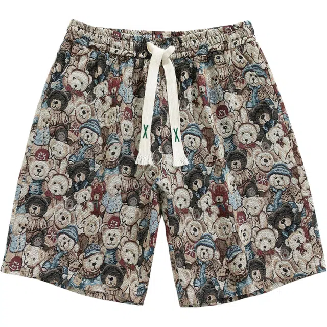 爱肯 复古美式潮牌时尚百搭简约宽松休闲短裤 男女同款