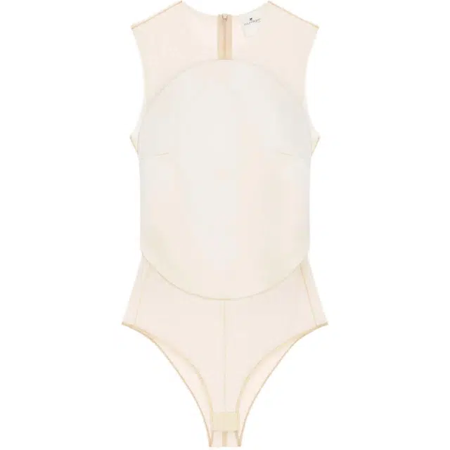COURREGES SS25 ILLUSION CIRCLE SATIN BODYSUIT