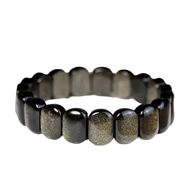 传否 得物爆款「玄石守运」手牌｜立体切割 男生硬核潮搭必备  磨砂哑光质感 得物玩家私藏级配饰天然 黑曜石 玉石手串 男女同款情侣款