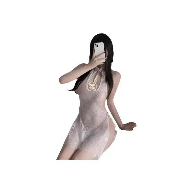 崇朵  情趣内衣镂空流苏旗袍大码性感免脱小胸制服诱惑约会战袍睡衣高级感