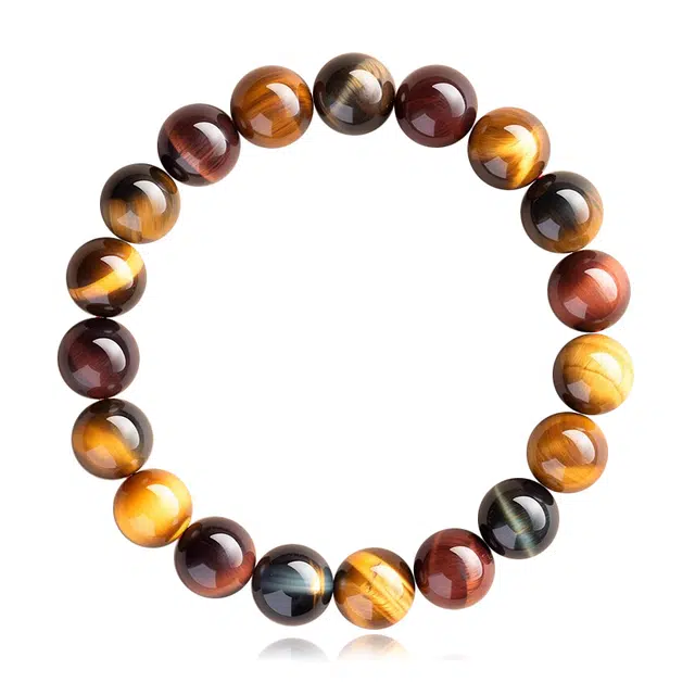 谧月珠宝 旺事业有成吸金招财升职加薪转运珠新中式酷帅八方来财暴富串珠盘玩轻奢玉石文玩礼盒好运天然 虎眼石 手串 男女同款情侣款