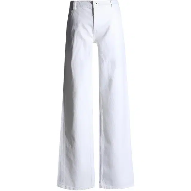 淑好百 穿搭灵感出街百搭直筒经典审美白色牛仔 遮肉显瘦宽松舒适休闲时尚简约亲肤紫色裤子 女款