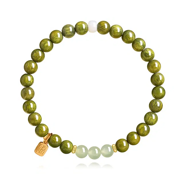 谧月珠宝 一帆风顺 平步青云 新中式文玩 水逆退散 前程似锦 绿檀 手串 男女同款情侣款