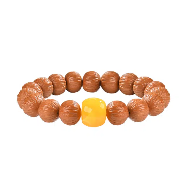 素于 新中式国潮文玩轻奢高级感招财进宝财源广进诸事顺遂节节高升吉祥如意转运复古盘玩#好运 猴头核桃 手串 男女同款情侣款