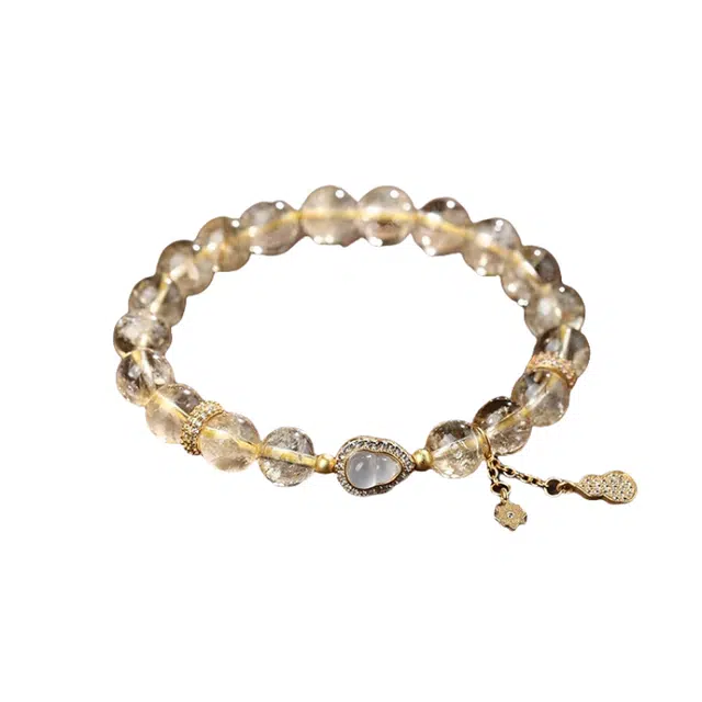 子婳 福禄精致镶钻点缀流苏挂饰福禄招财新中式国风轻奢简约 黄水晶 手串 女款