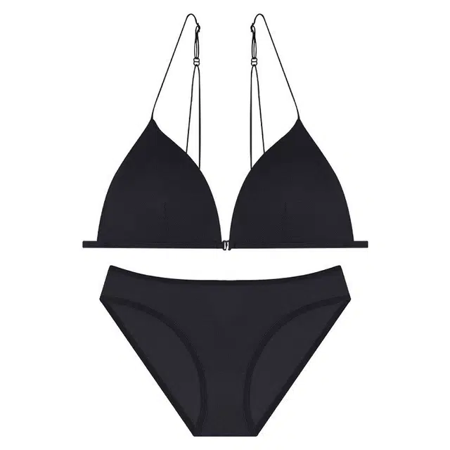 潞优野 法式性感无钢圈细肩带美背文胸透气时尚内裤内衣裤套装 女款