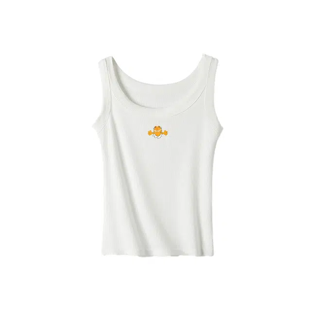 加菲猫家族 简约修身潮流内搭外穿螺纹遮副乳吊带 女款