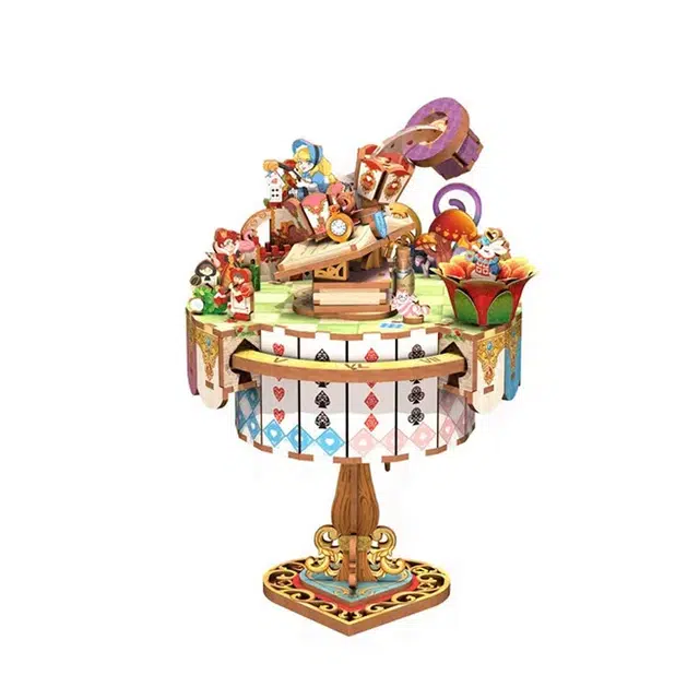 格薇拉 爱丽丝茶话会大英图书馆联名八音盒经典复刻手工 拼装模型