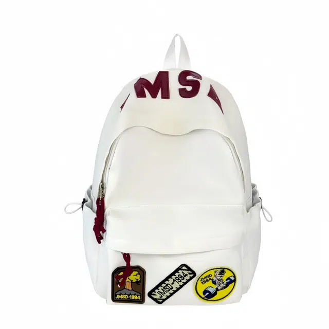 泰格奴 涂鸦设计通勤轻便高颜值百搭初高中大学生毕业季出游女生书包 尼龙布 双肩包 男女同款情侣款 米白色/黑色/卡其色/酒红色/浅绿色