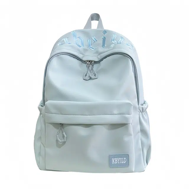 單倉 韩系高颜值字母印花小众设计背包初高中学生大容量轻便耐磨书包 尼龙布 双肩包 常规 男女同款情侣款 黑色/红色/绿色/蓝色/粉色