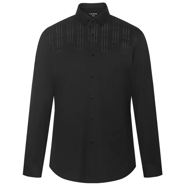 利郎 纯色字母商务休闲质感简约百搭长袖衬衫 男款