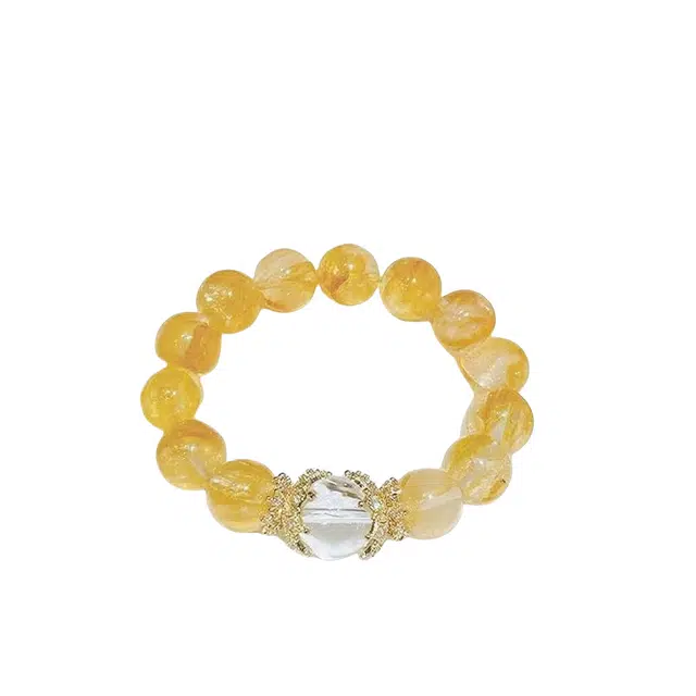 迈奇的礼物 招财暴富 转运 守护 上岸新中式国潮文艺清新甜美复古小众高级气质优雅百搭高颜值爆款#好运 黄水晶 手串 男女同款情侣款